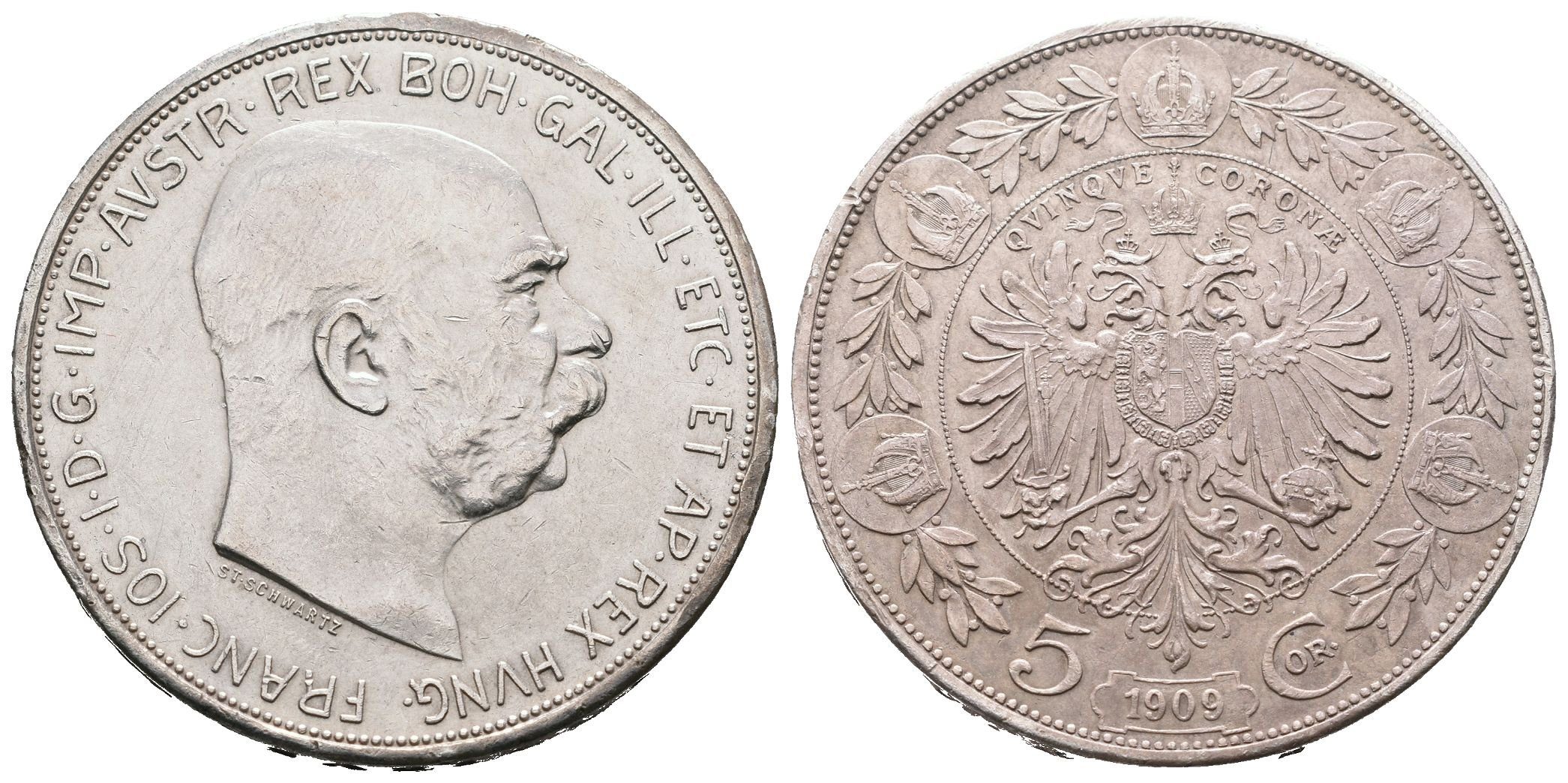 5 Koruna 1909 Schwartz