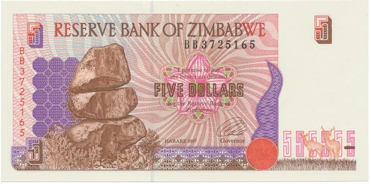 Zimbabwe, 5 Dollars 1997, P.5b