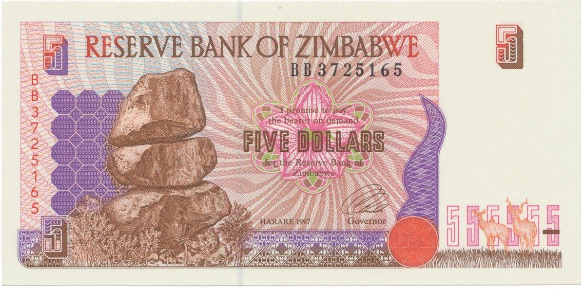 Zimbabwe, 5 Dollars 1997, P.5b