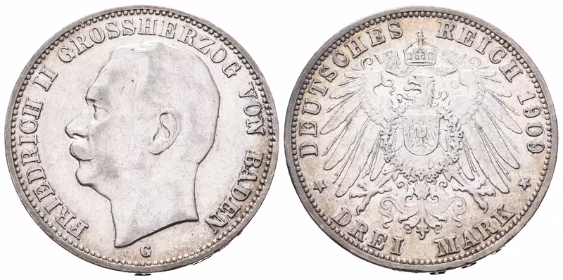 Baden, 3 Marka 1909 G