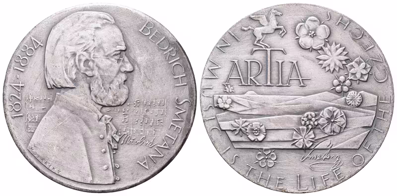 AE Medaile b.l. - Bedřich Smetana, raženo pro ARTIA