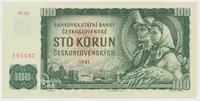 Československo, 100 Koruna 1961, II. vydání, série G, číslovač Grafotechna, Hej.102aG