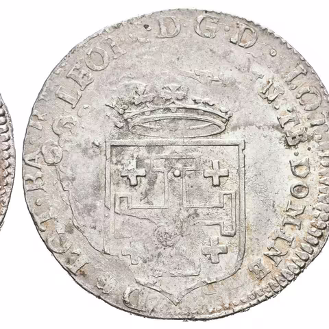 Teston 1716, KM.96, viditelná přeražba na Testonu 1709,