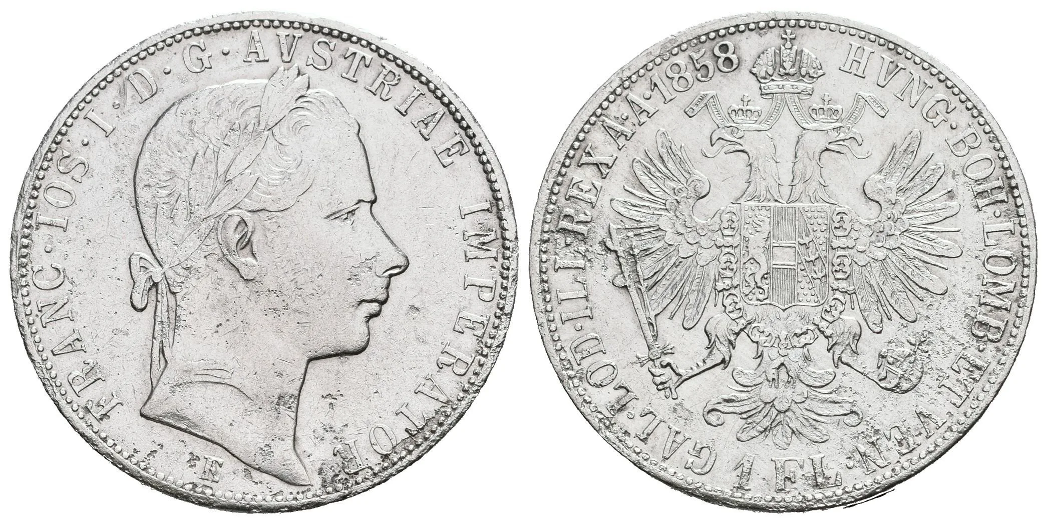 Zlatník 1858 E, patina, škr. — 1
