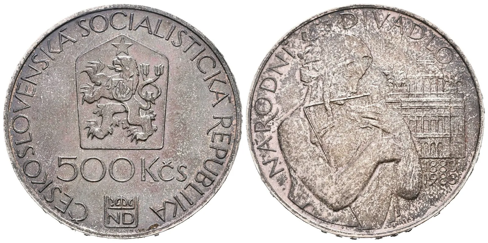 500 Kčs 1983 - Národní divadlo, Aurea.154, tmavá patina — 1