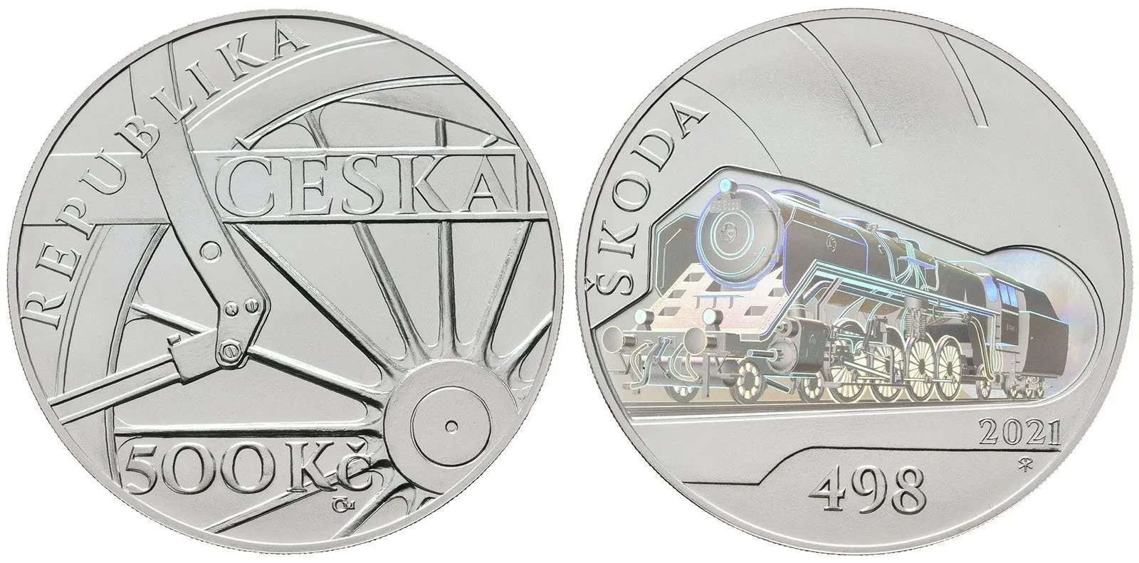 500 Kč 2021 - Parní lokomotiva Škoda 498 Albatros