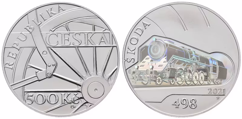 500 Kč 2021 - Parní lokomotiva Škoda 498 Albatros