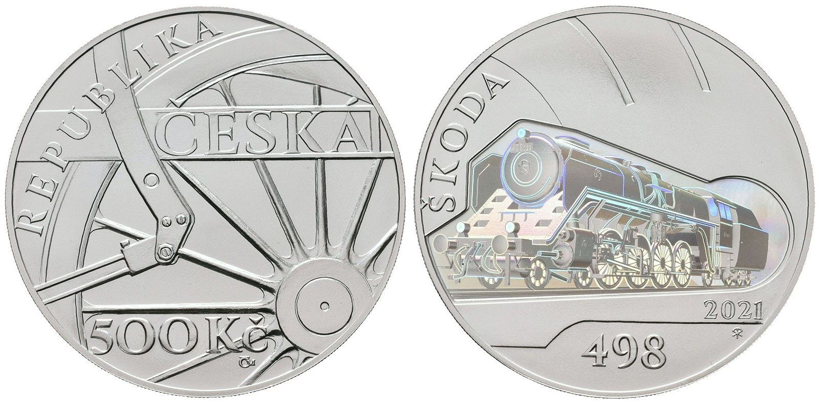 500 Kč 2021 - Parní lokomotiva Škoda 498 Albatros