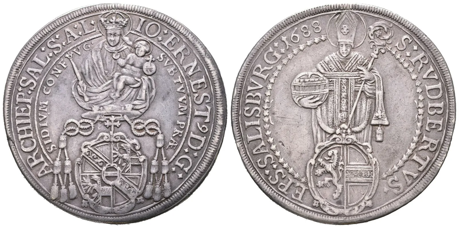Tolar 1688, Šm.45-E-8, pěkná patina, rysky — 1