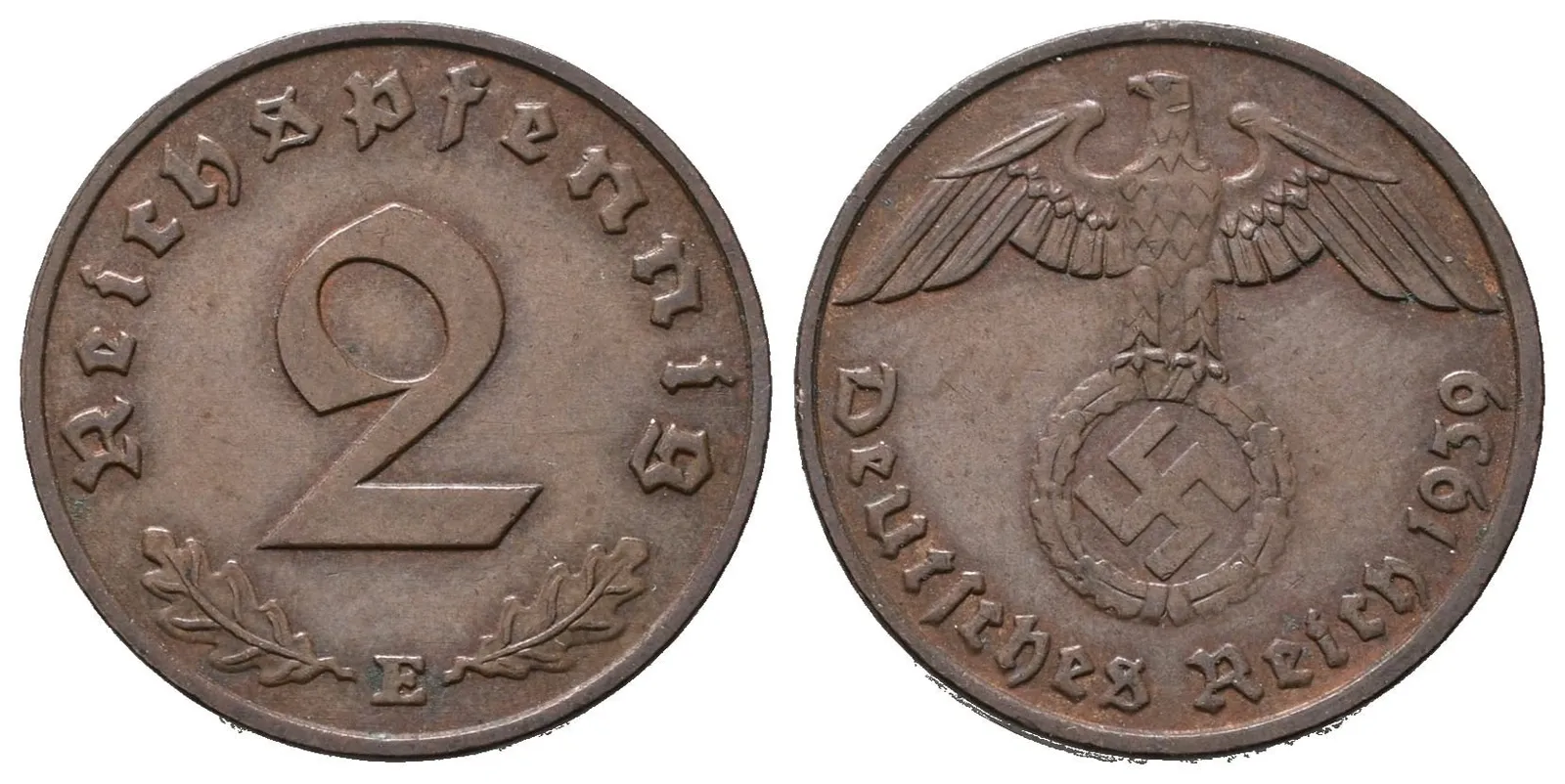 III. říše, 2 Pfennig 1939 E