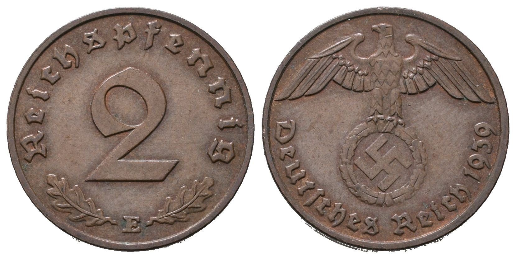 III. říše, 2 Pfennig 1939 E