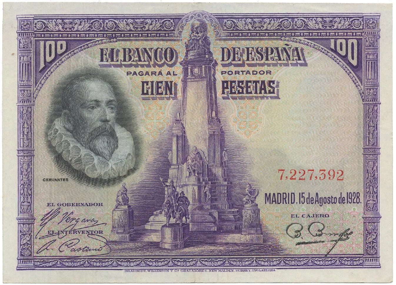 Španělsko, 100 Pesetas 1928, bez série, P.76a
