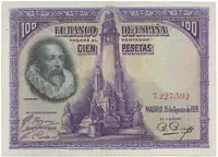 Španělsko, 100 Pesetas 1928, bez série, P.76a
