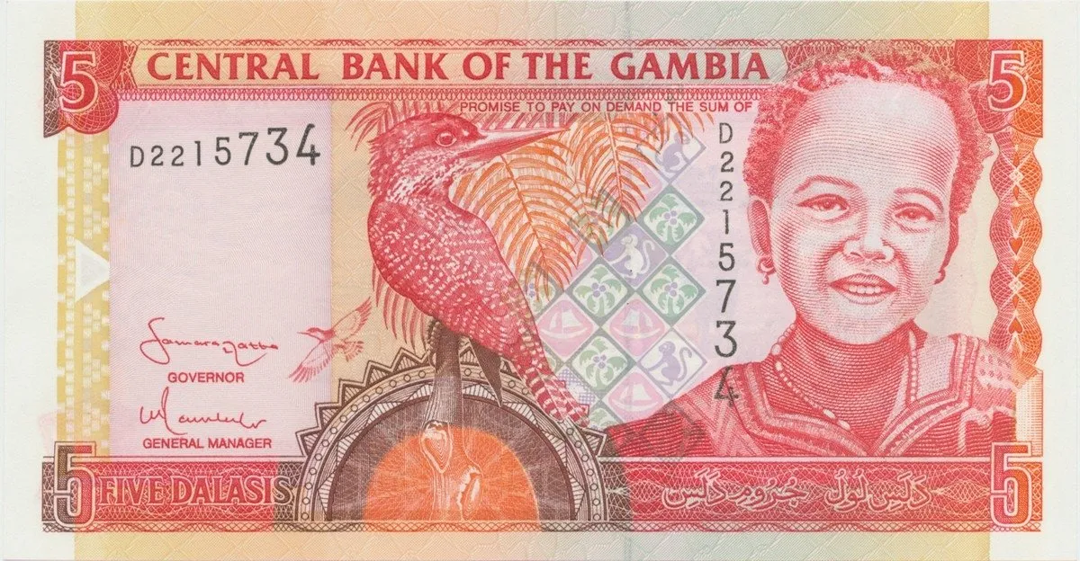 Gambie, 5 Dalasis (2001), P.20c