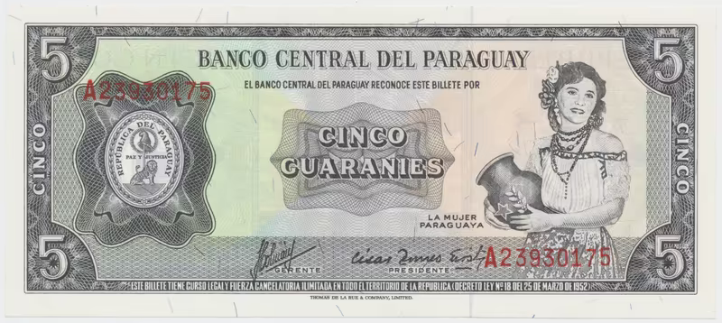 Paraguay, 5 Guaranies (1963-), P.195b