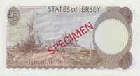 Jersey, 5 Pounds (1976-1988), bankovní vzor, přetisk SPECIMEN, P.12bs - fotografie 2