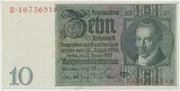 Německo, 10 Reichsmark 1929, typ H/H, poslední série Z, Hej.D2a