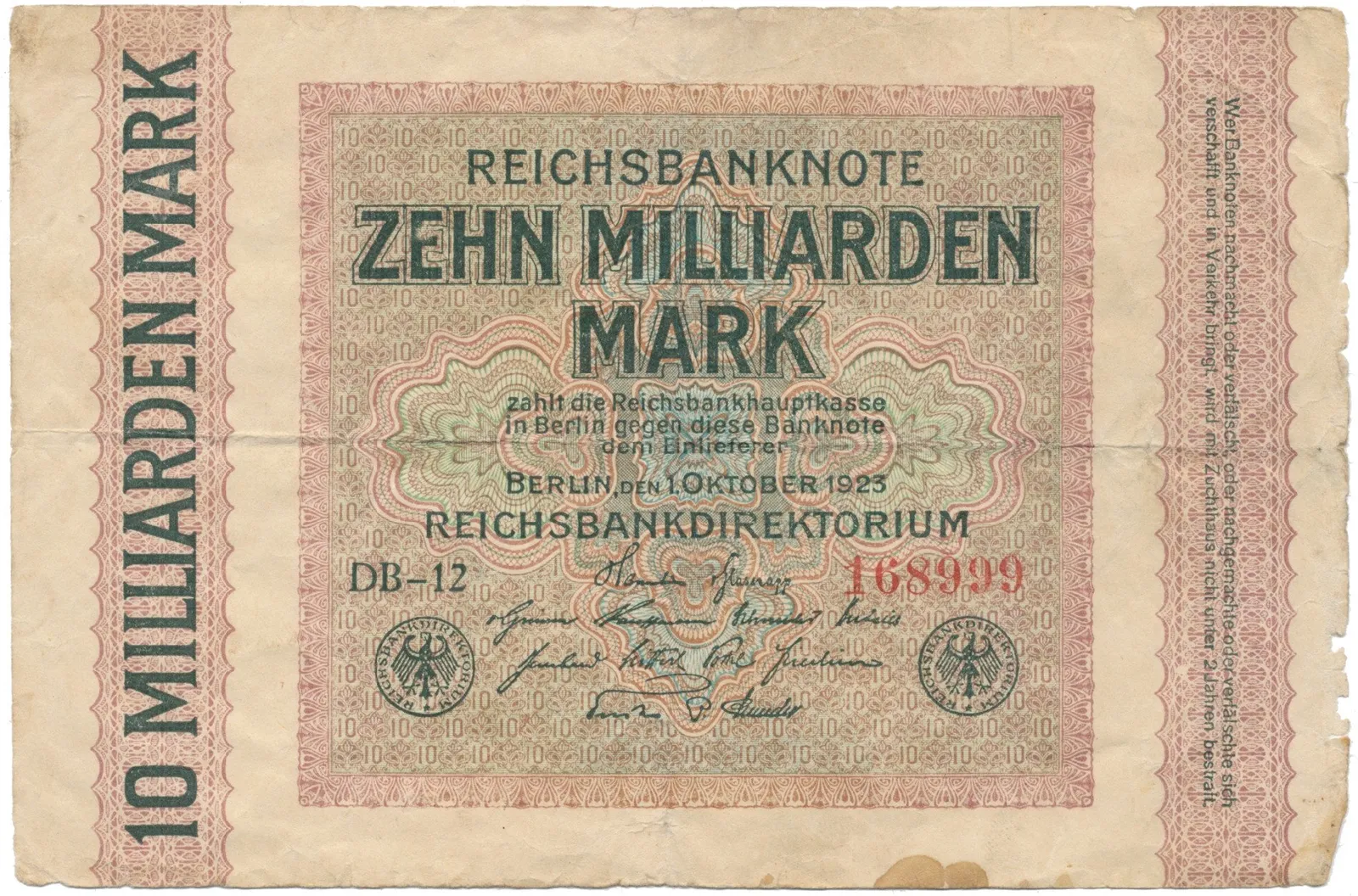 Německo, 10 Milliarden Mark 1923, Ro.114c