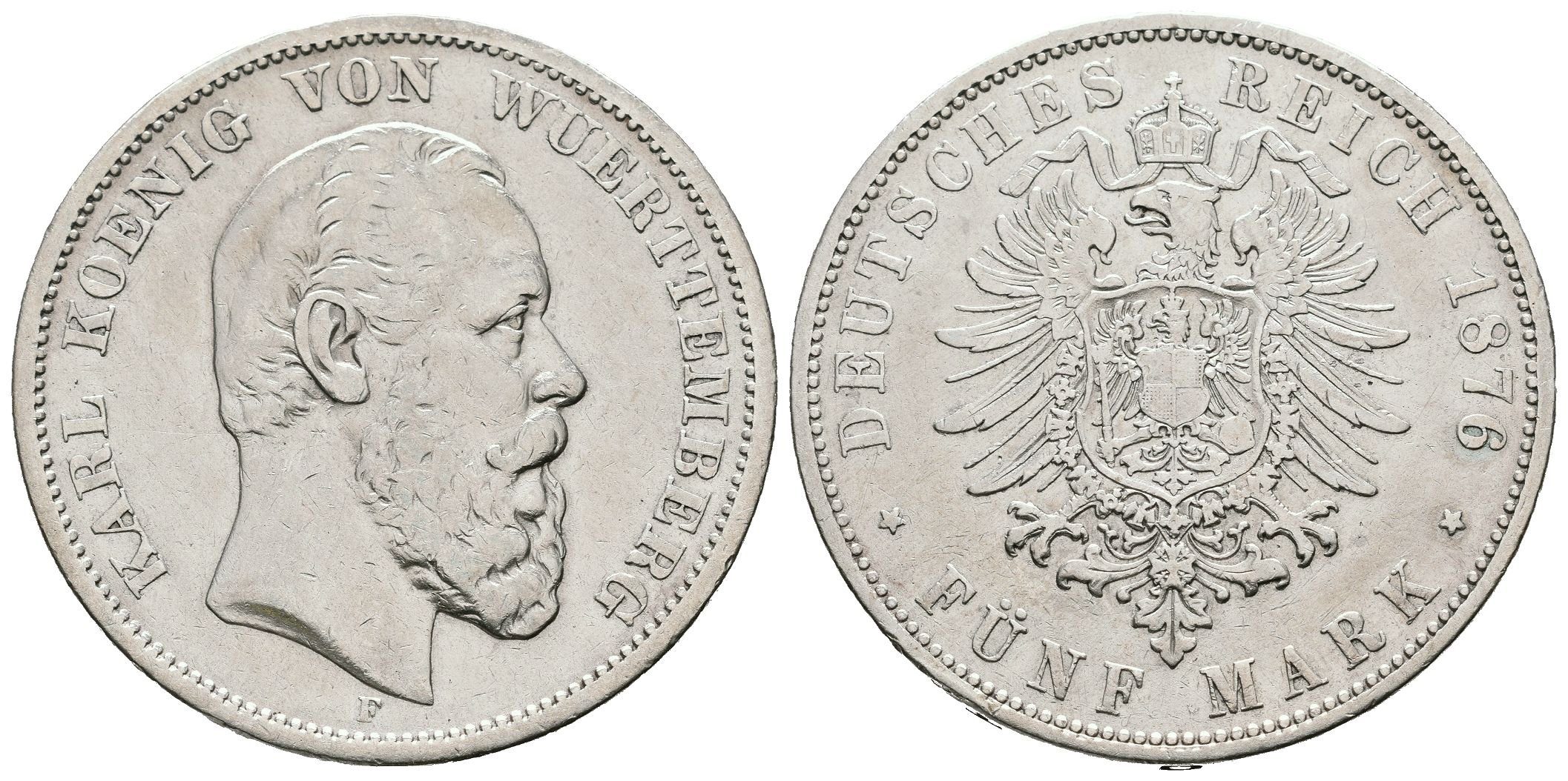 Württembersko, 5 Marka 1876 F