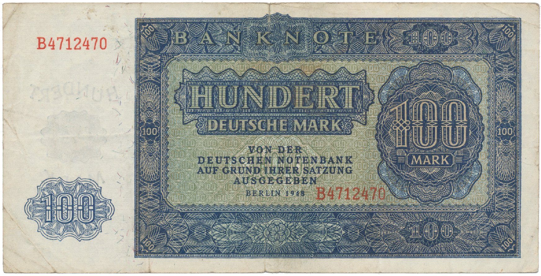 Německo - NDR, 100 DM 1948, Ros.346