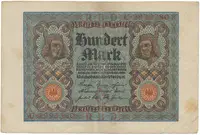 Německo, 100 Mark 1920, 7-místný číslovač, Ro.67a