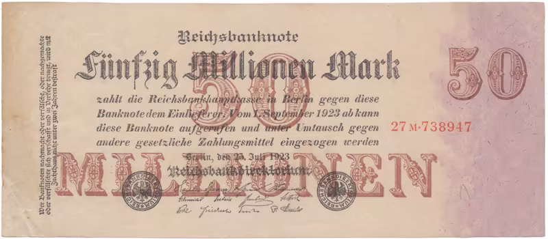 Německo, 50 Millionen Mark 1923, Ro.97b