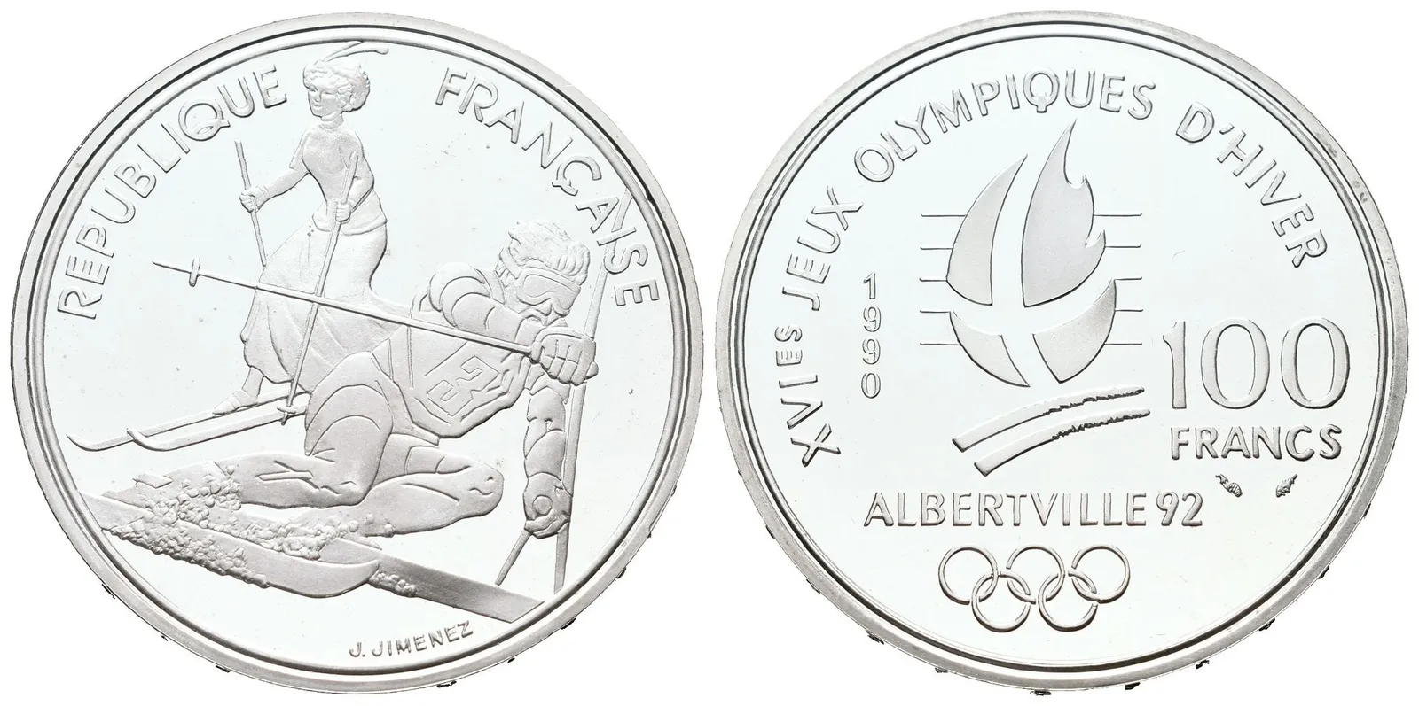 Francie, 100 Frank 1990 - Olympijské hry