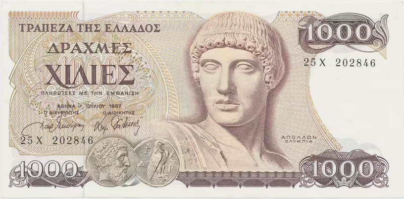 Řecko, 1000 Drachmai 1987, P.202a