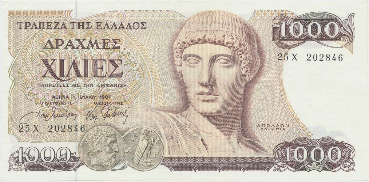 Řecko, 1000 Drachmai 1987, P.202a