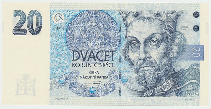 Česká republika, 20 Koruna 1994, série A, Hej.CZ13aA