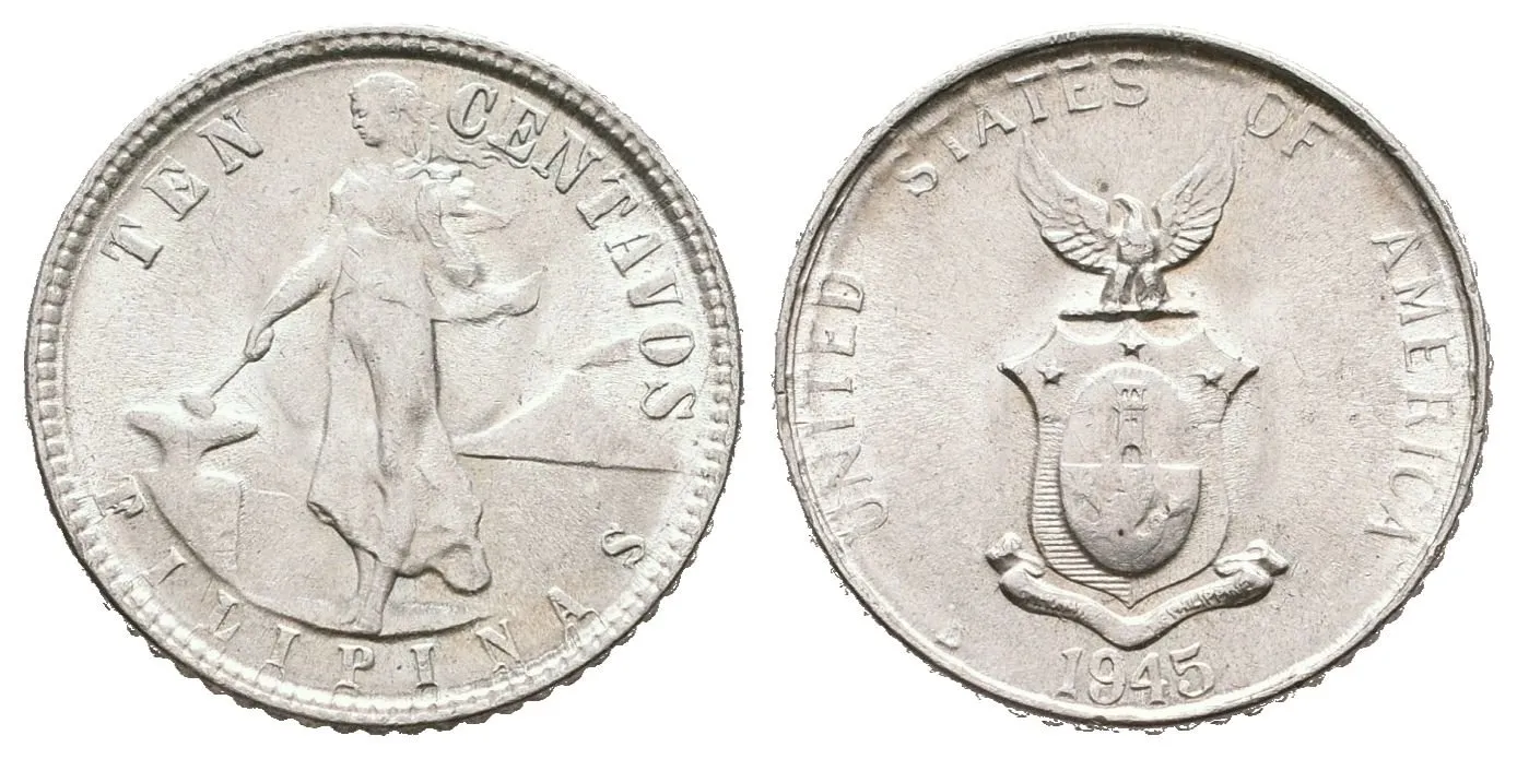 Filipíny, 10 Centavos 1945 D