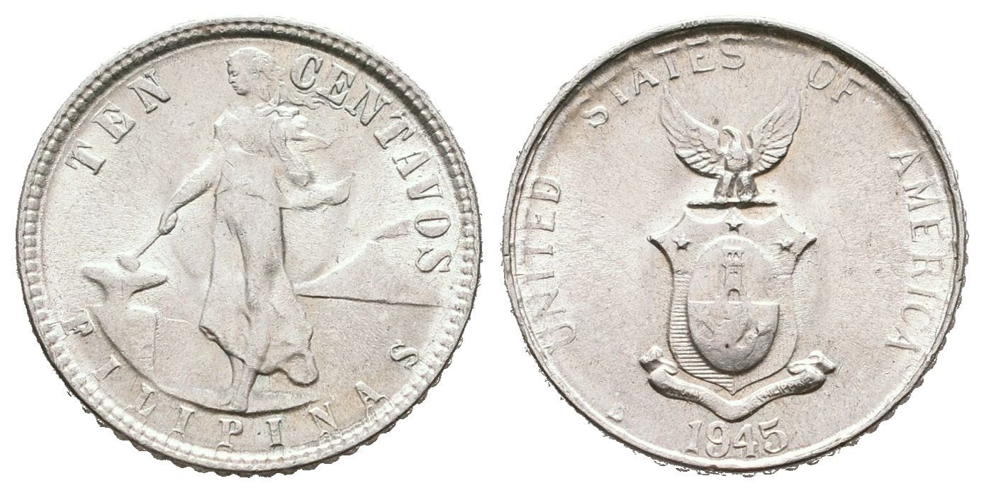 Filipíny, 10 Centavos 1945 D