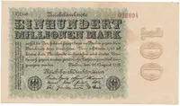 Německo, 100 Millionen Mark 1923, Sterne, Ro.106u