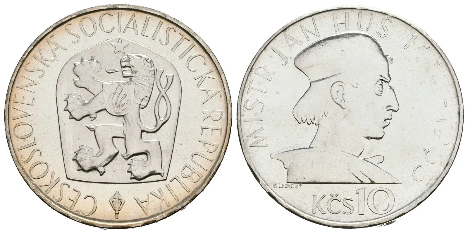 10 Kčs 1965 - Mistr Jan Hus, PROOF