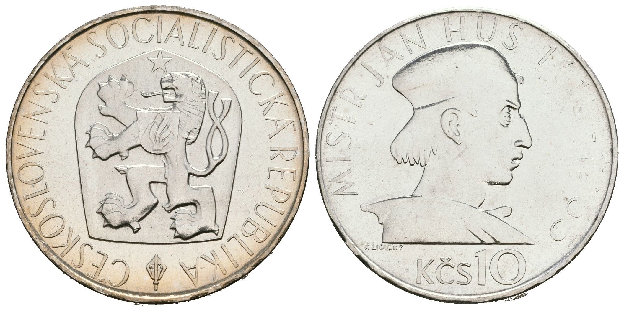 10 Kčs 1965 - Mistr Jan Hus, PROOF