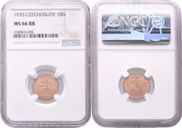 10 Haléř 1935, NGC MS 66 RB - fotografie 2