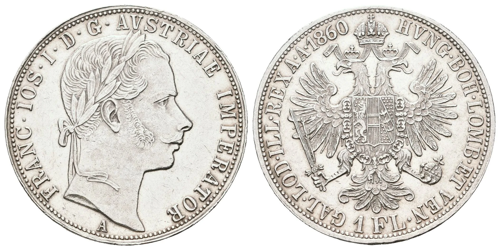 Zlatník 1860 A, bez tečky za REX, zbytky lesku, rysky — 1