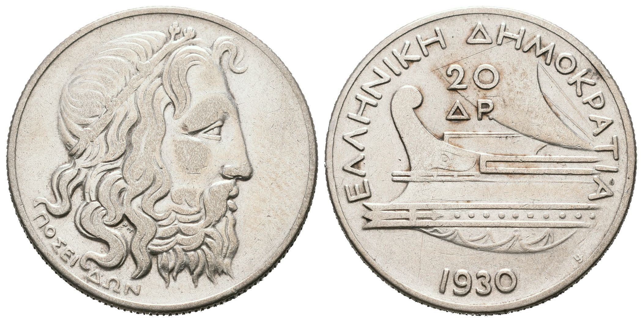 Řecko, 20 Drachma 1930