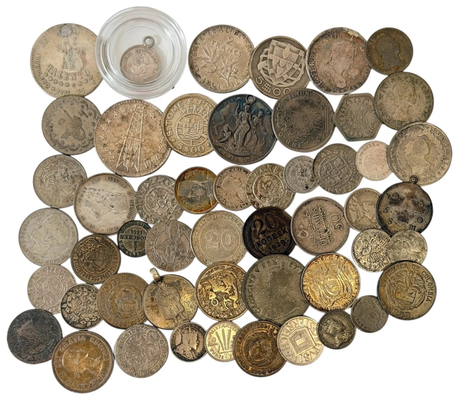 Soubor stříbrných mincí a žetonů z období 17. - 20. století, Evropa - — 1