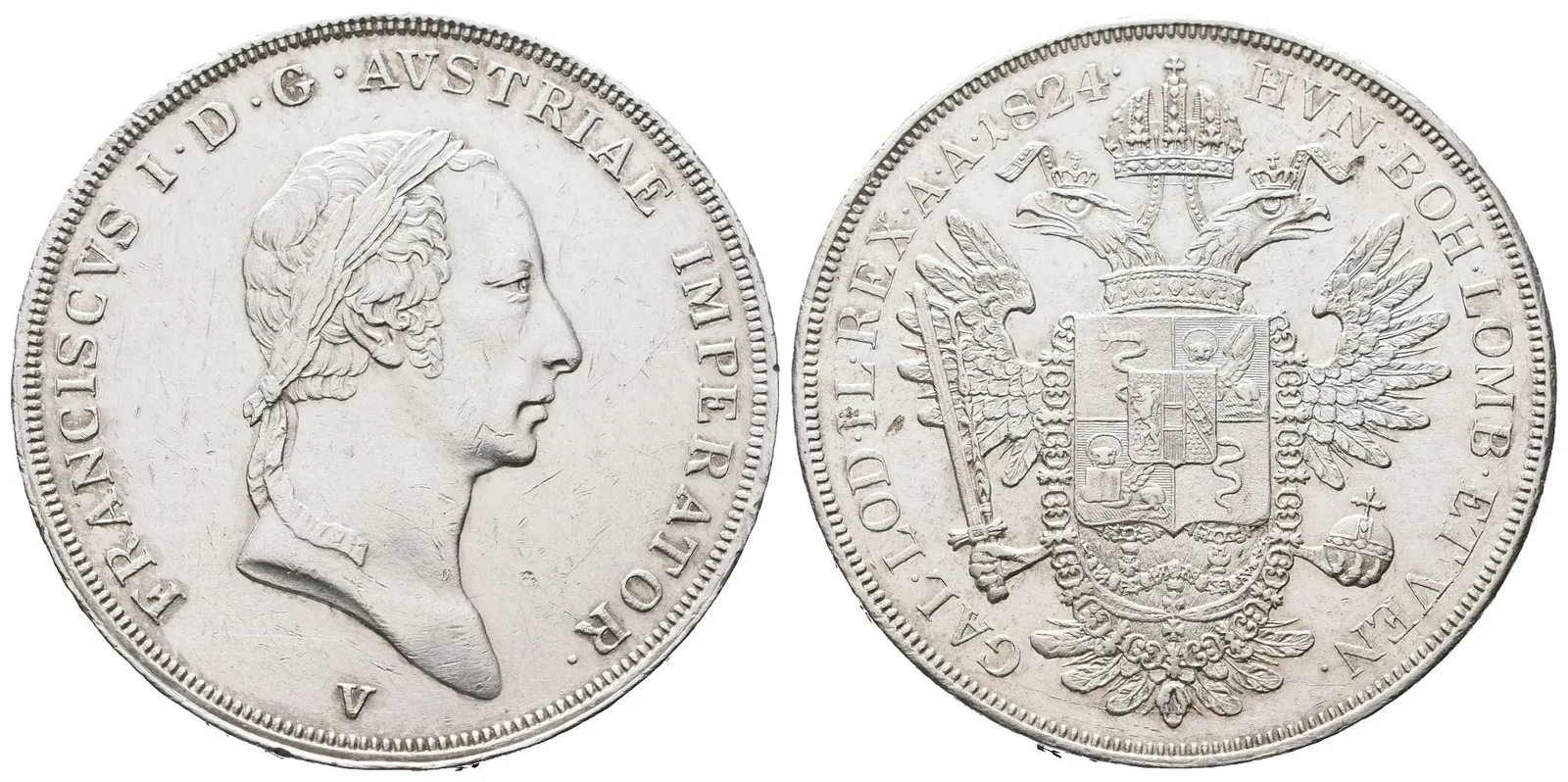 František II., Scudo 1824 V, Benátky