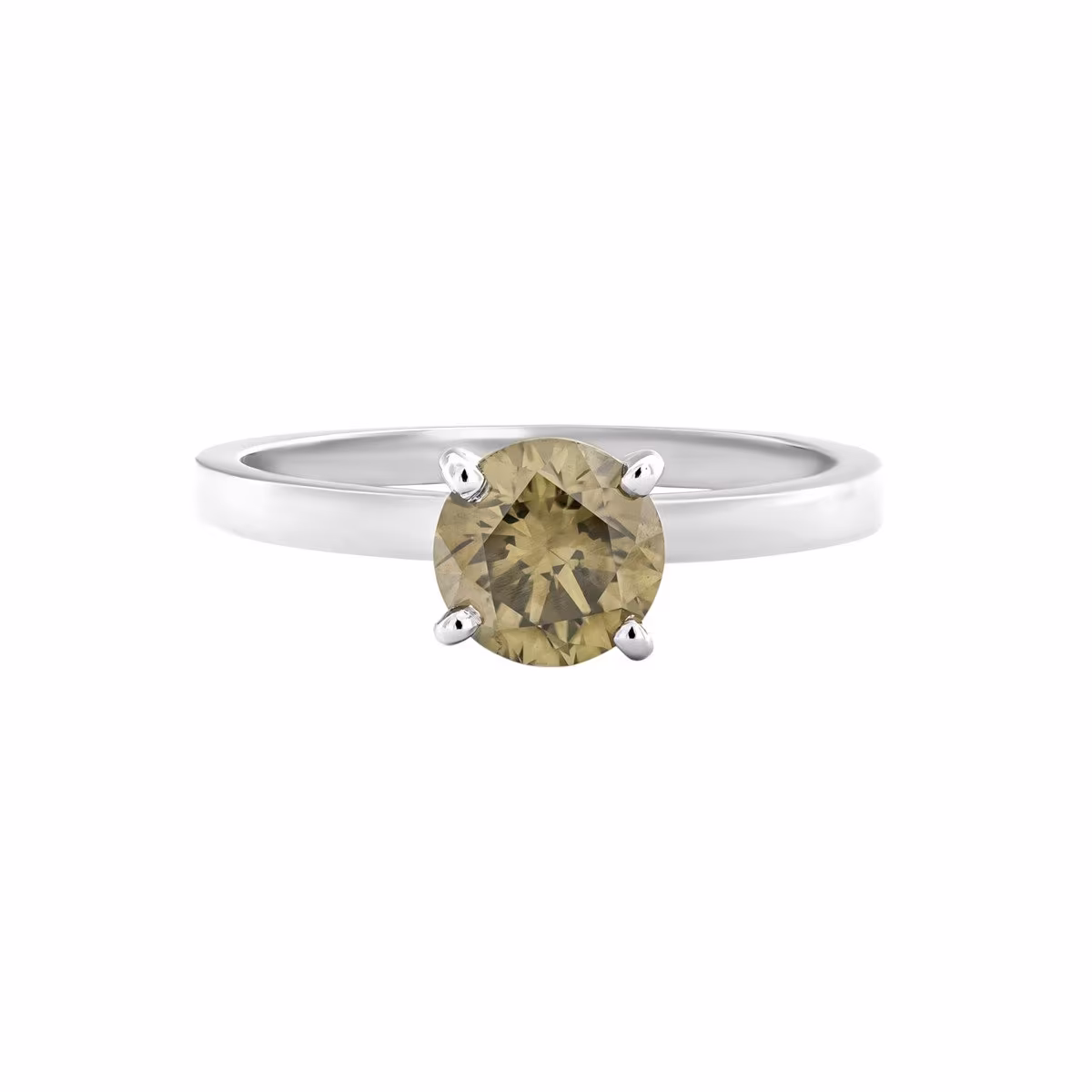 Prsten - 14 kt. Bílé zlato - 1,00 ct. Přírodní diamant
