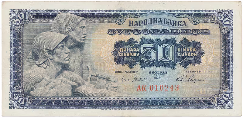 Jugoslávie, 50 Dinara 1965, P.79b