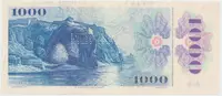 1000 Koruna / 1985, kolkovaná 1993, série U 16, bankovní vzor, Hej.SK6bU.V1 - fotografie 2