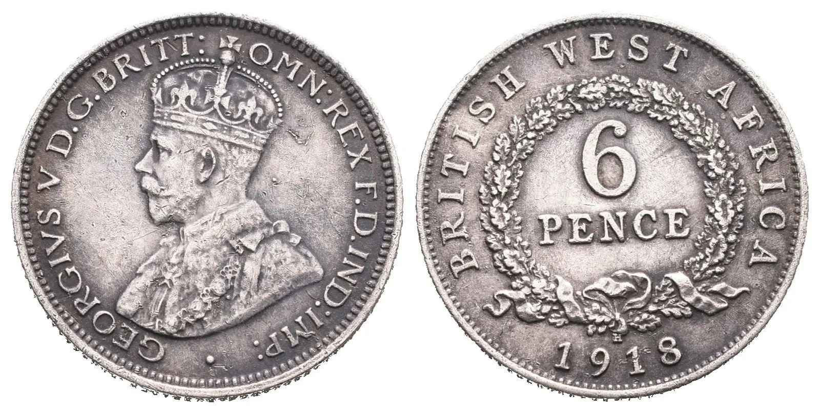 Britská západní Afrika, 6 Pence 1918