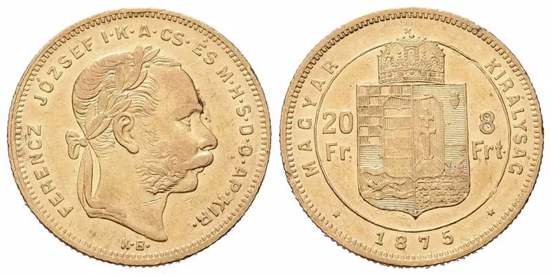 8 Zlatník / 20 Frank 1875 KB
