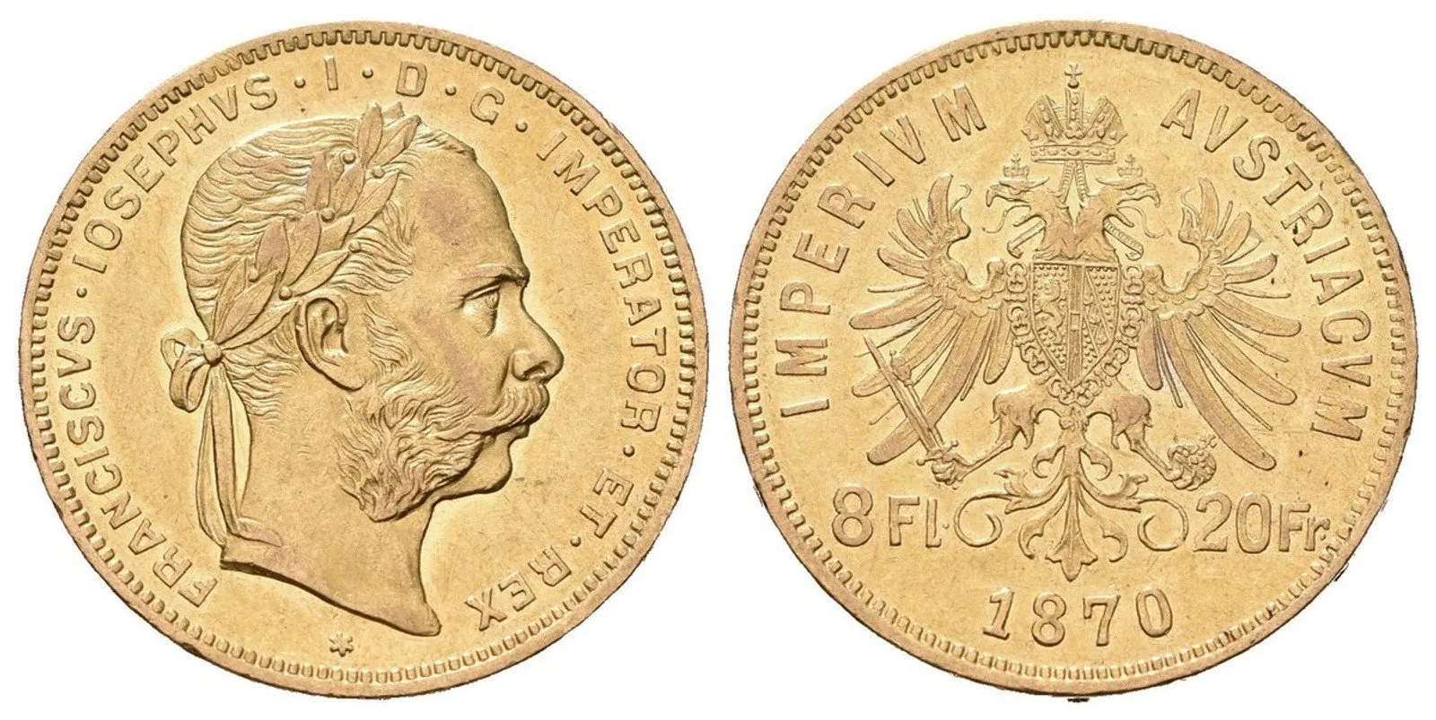 8 Zlatník / 20 Frank 1870