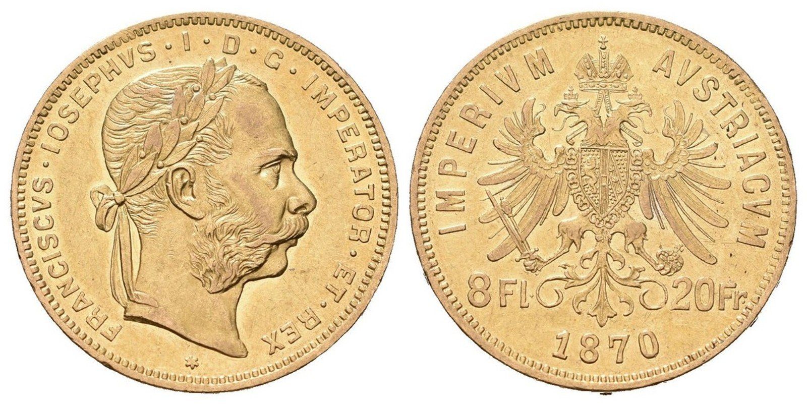 8 Zlatník / 20 Frank 1870