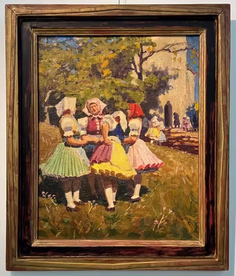Jozef Teodor Mousson: Jozef Teodor Mousson (1887 - 1946) - Pred omšou (v pôvodnom ráme v štýle Art deco)