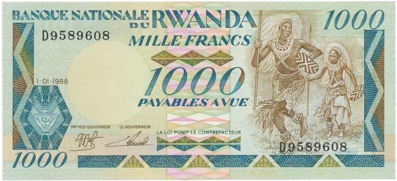 Rwanda, 1000 Francs 1988, P.21a