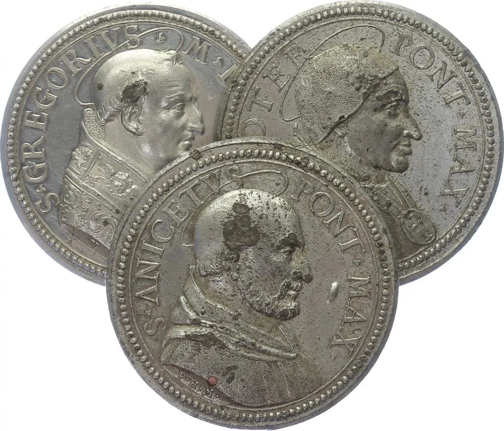 Vatikán - životopisné medaile, cca 18. století — 1